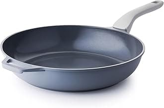 Nonstick Ceramic Frying Pan, 8/10/12 Inch Non Toxic Skillet, Egg & Omelet & Chef's Pan, Induction Compatible & Oven Safe, Dishwasher Safe,PTFE PFAS & PFOA Free (12 Inch, Gray)