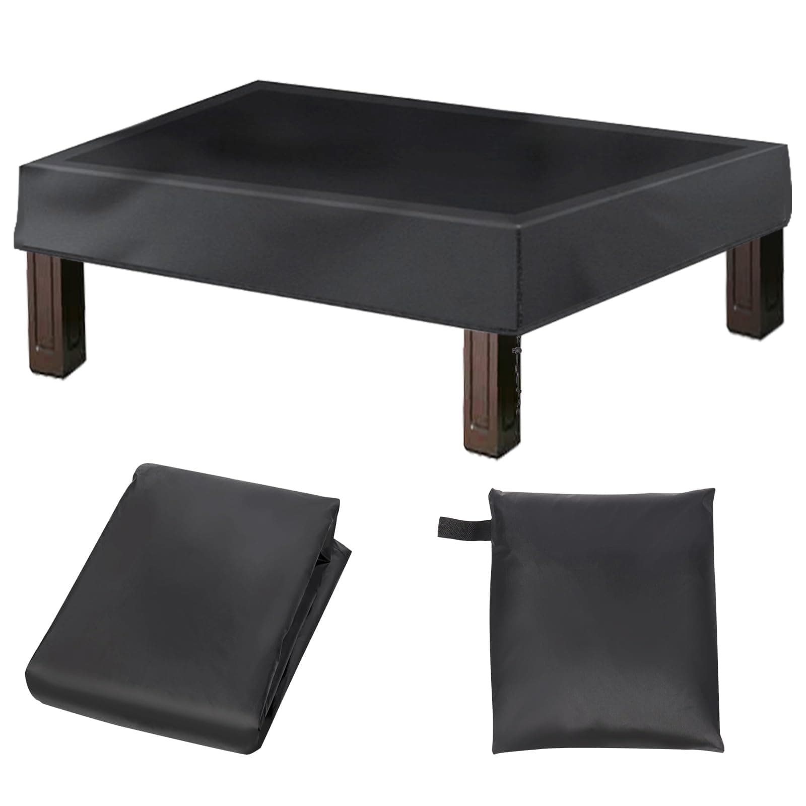 Glarks 7.7ft Black Billiard Table Cover, Heavy Duty 7.7 Foot Pool Table Cover Furniture Cover, Polyester Fabric Waterproof Dustproof Billiard Cover for Rectangular Table Oval Table