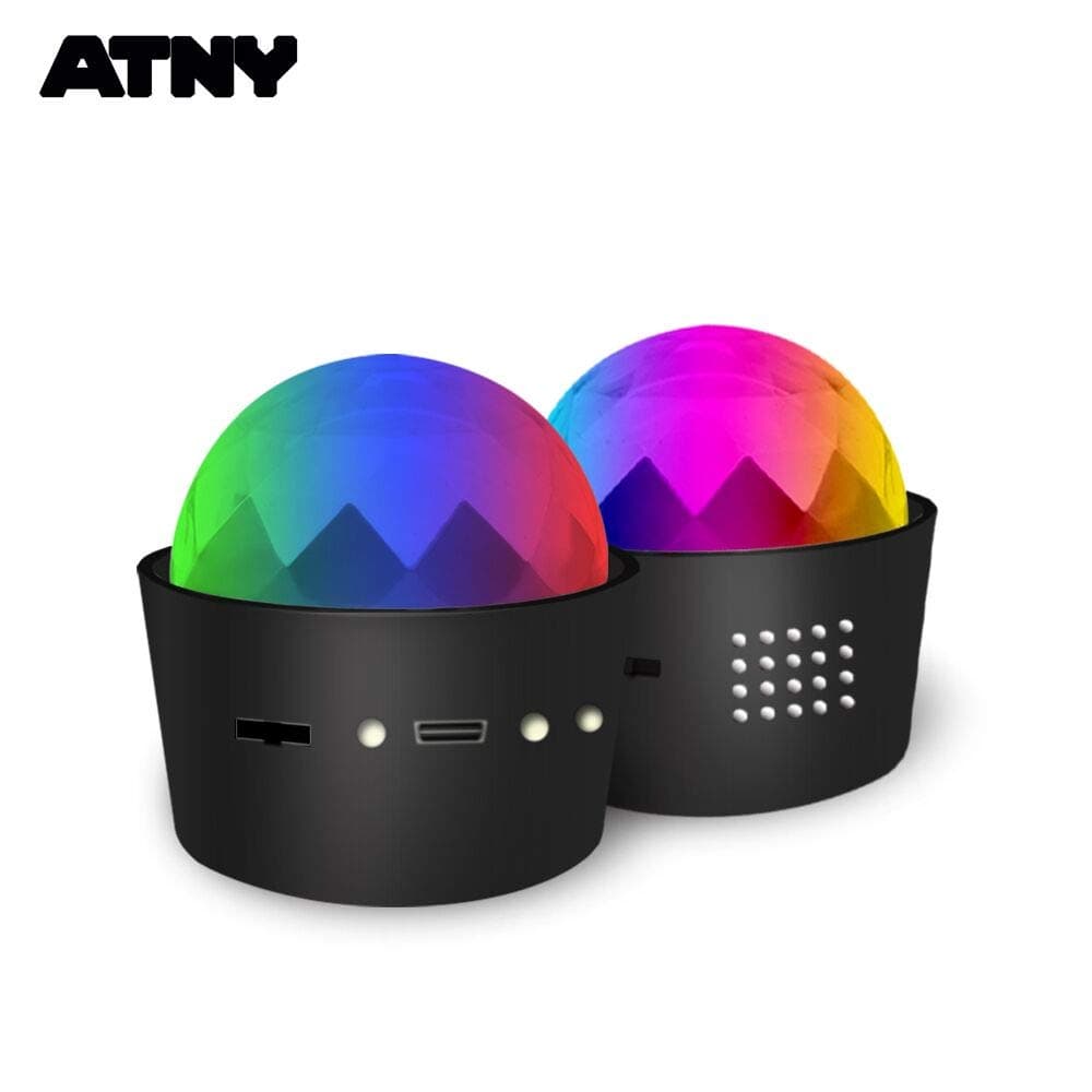 Party Lights - ATNY Portable Disco Ball Strobe Light Disco Lights - 3 Colors Sound Activated Party Lights Ideal for Festival Bar Club Party Wedding Show Home – Up to 6 Hours of continuous Usage
