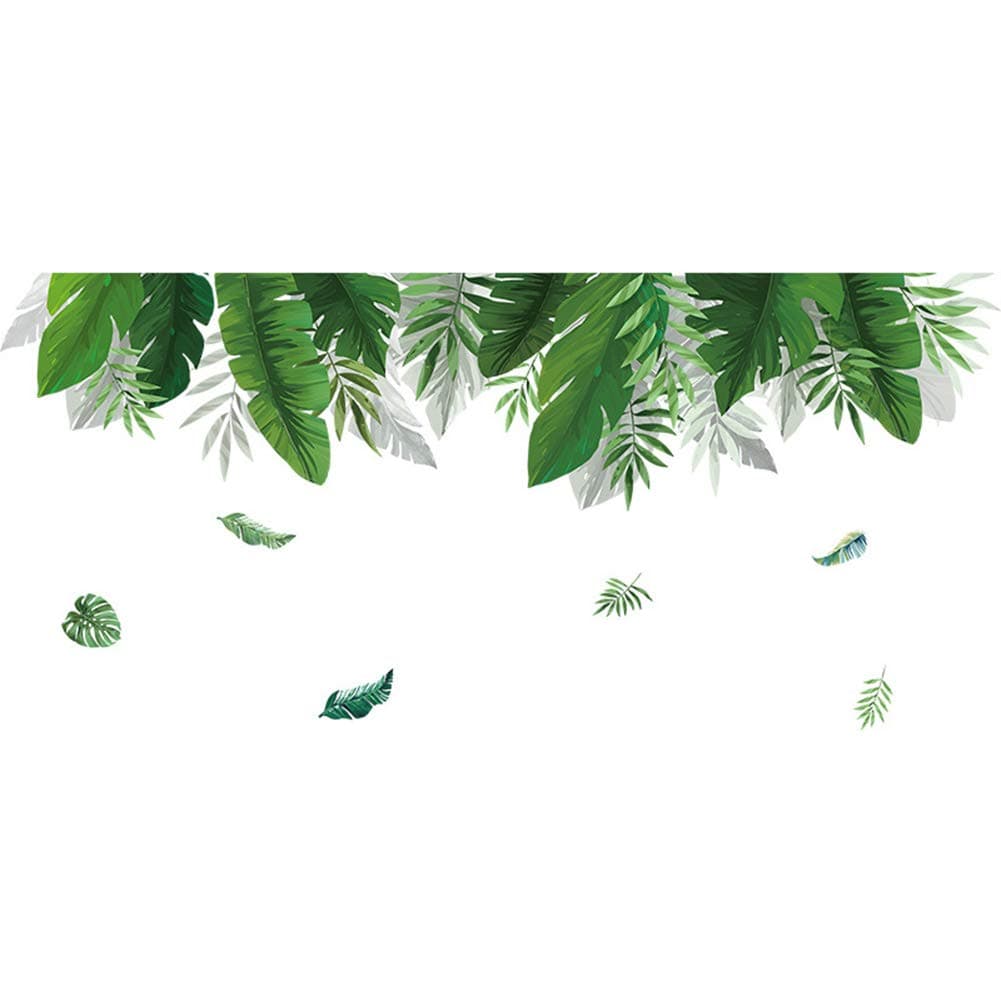 Dacitiery Wall Stickers, Forest Green Leaf Wall Sticker Background Living Room DIY Art Home Decoration (Green leaf)