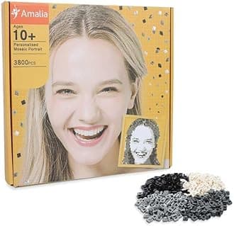 Personalized Mosaic Portrait Custom Building Kit Bricks Art Set Customized Your Own Photo Picture Unique Gift (Large/15.7"x15.7")