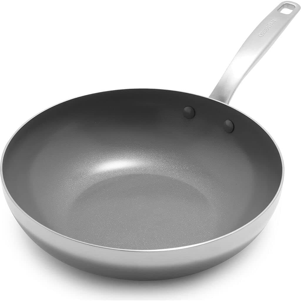 GreenPan Chatham SS Healthy Ceramic Non-Stick, 11" Wok, Silver