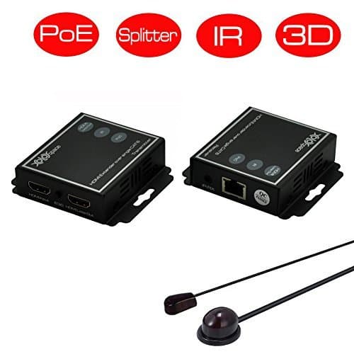 SL-EX60 1080P HDMI Extender over single Cat5e/6 up to 196ft with IR return signal, HDMI loop out, EDID setting, cable length EQ setting and Power over cable (RX power over cable need