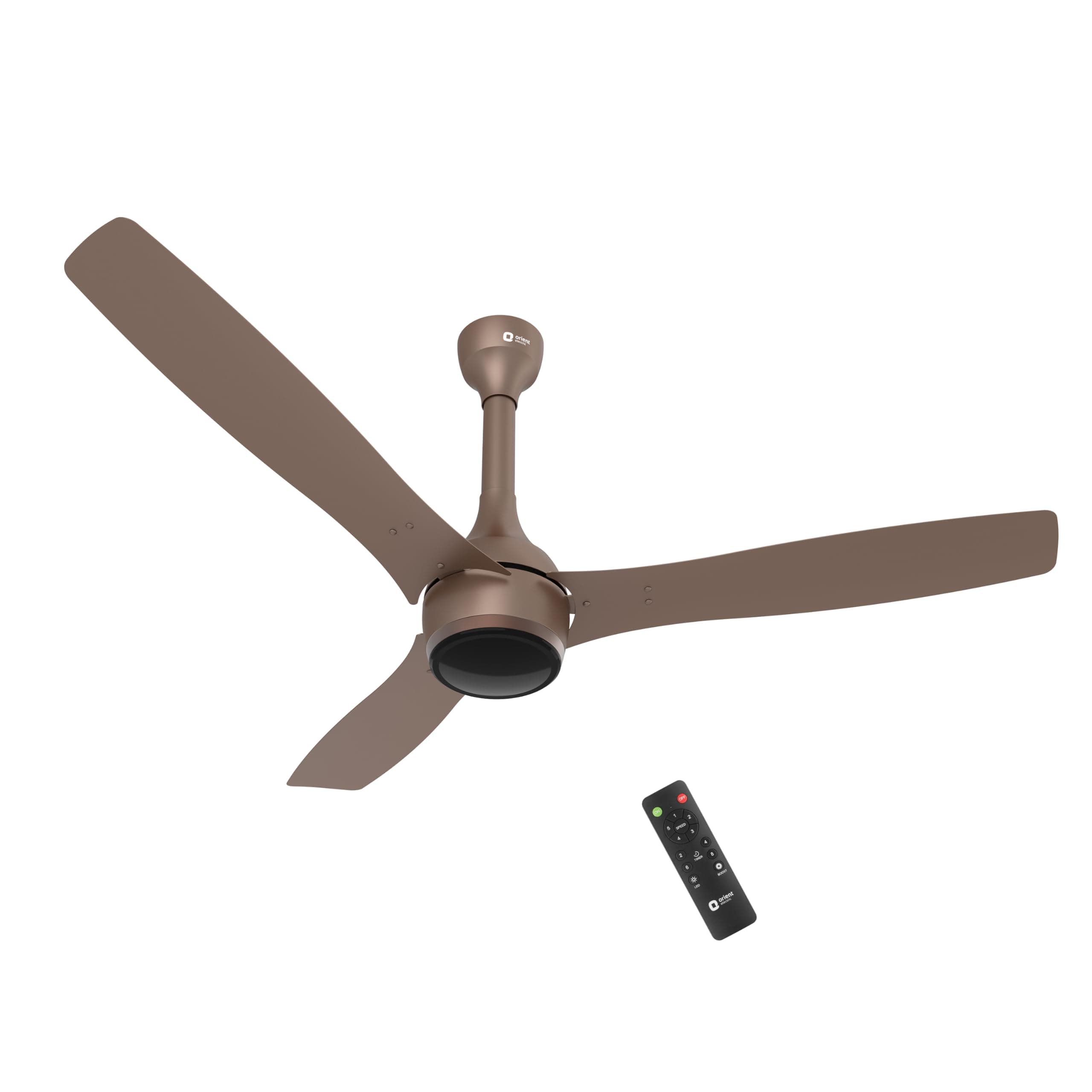 Orient Electric Newly Launched 1200 mm Aeon BLDC PRO, BEE 5-star rated, Anti-Dust Designer Ceiling fan with Remote & 5 yrs Warranty by Orient, Boost mode for High Air Delivery - Tangerine Brown