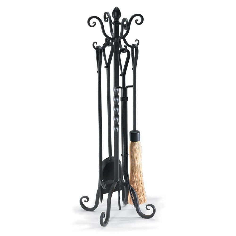 NAPA FORGE, Brushed Pewter Pilgrim Home and Hearth 19007 Victorian Fireplace Tool Set, 33″, 17 lbs
