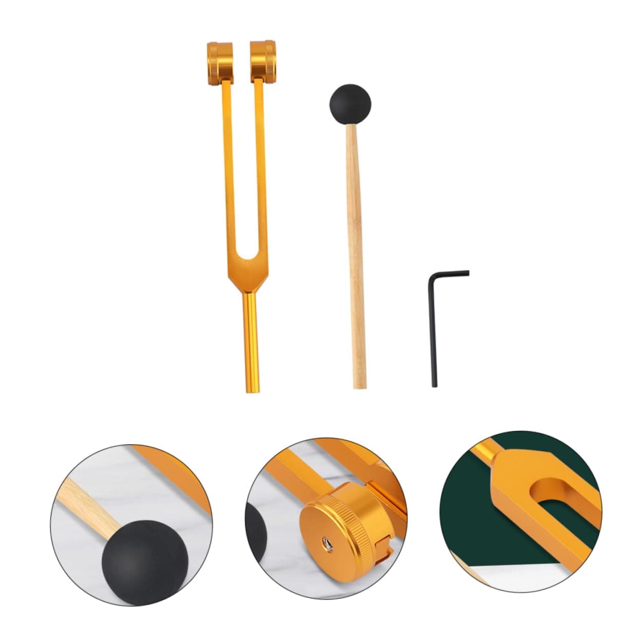 COLLBATH 1set Tuning Forks Hammer for Ear Cleaning Portable Ear Care Tools Frequency for Relaxation and Healing for Family and Friends