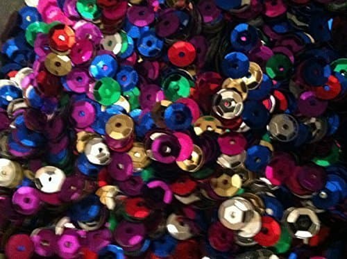 15g (approx 1500) Rainbow Mix 7mm Sequins. Ideal for sewing, crafts, scrapbook, cards, pictures, childrens crafts, decoration