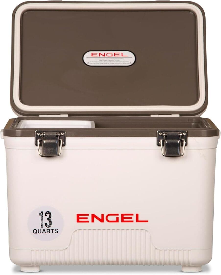 ENGEL Cooler Box 12.3 L - Leak-Proof, Air Tight, Drybox Cooler for Camping, Fishing, Hiking,Picnic - Mini Ice Boxes Large Enough for 15 Cans, 38 x 25.4 x 28.5 CM Small Cool Box for Drinks and Food