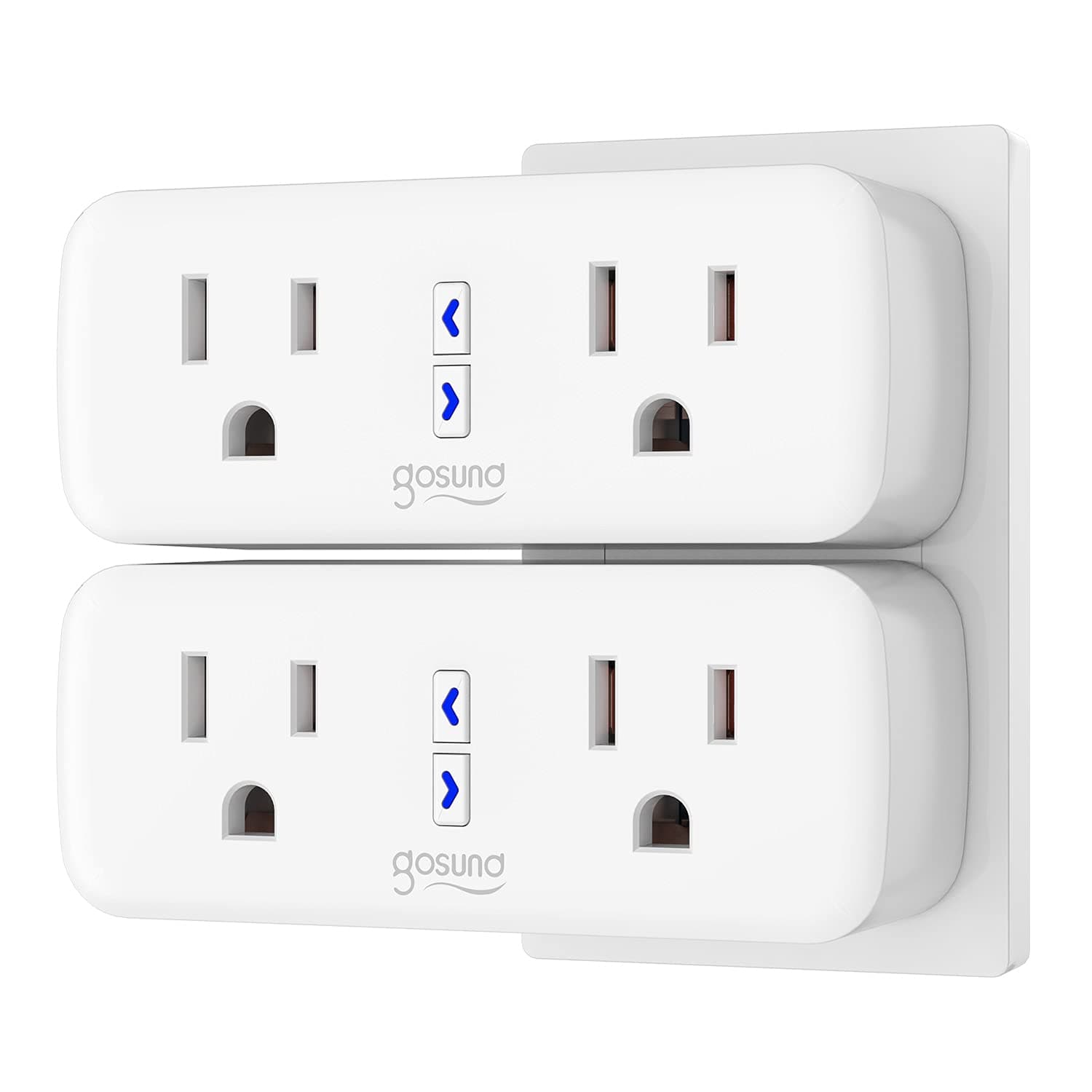 Smart Plug, Outlet Extender WiFi Smart Socket Work with Alexa, Google Home,Dual Plugs Mini Surge Protector Control Independently or Together, 10A, No Hub Required, FCC Listed (2 Pack)