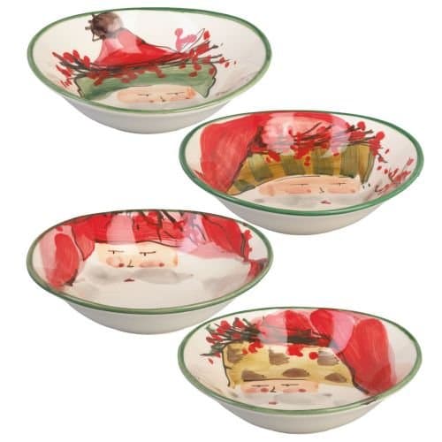 Vietri Old St. Nick Asstd Oval Bowl Set of 4 8" L, 7" W