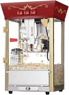 Great Northern Popcorn Red Matinee Movie Theater Style 8 oz. Ounce Antique Popcorn Machine Popcorn Maker