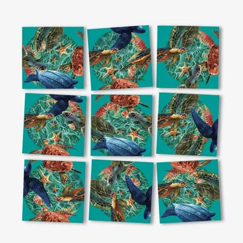 Scramble Squares -Sea Turtles -9 Piece Challenging Puzzle - Ultimate Brain Teaser and Mind Game for Children & Adults-Boosts Cognition and Problem Solving Skills