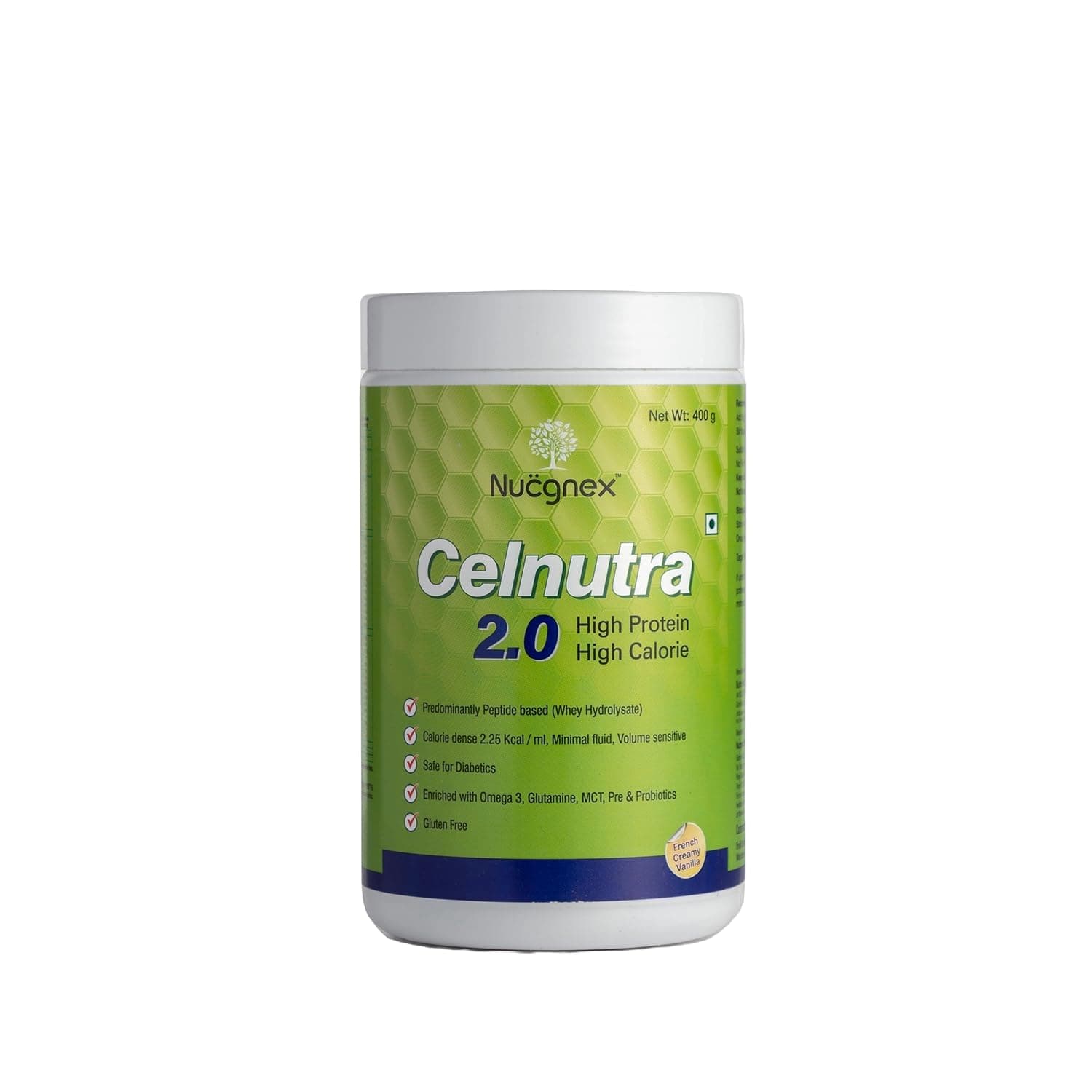 - Nucgnex Celnutra 2.0 High-Calorie Protien Powder | Advanced MCT & Whey Blend for Faster Recovery | Gut-Friendly with Prebiotics & Probiotics | Fluid-Restricted Diets | No Added Sugar 400g