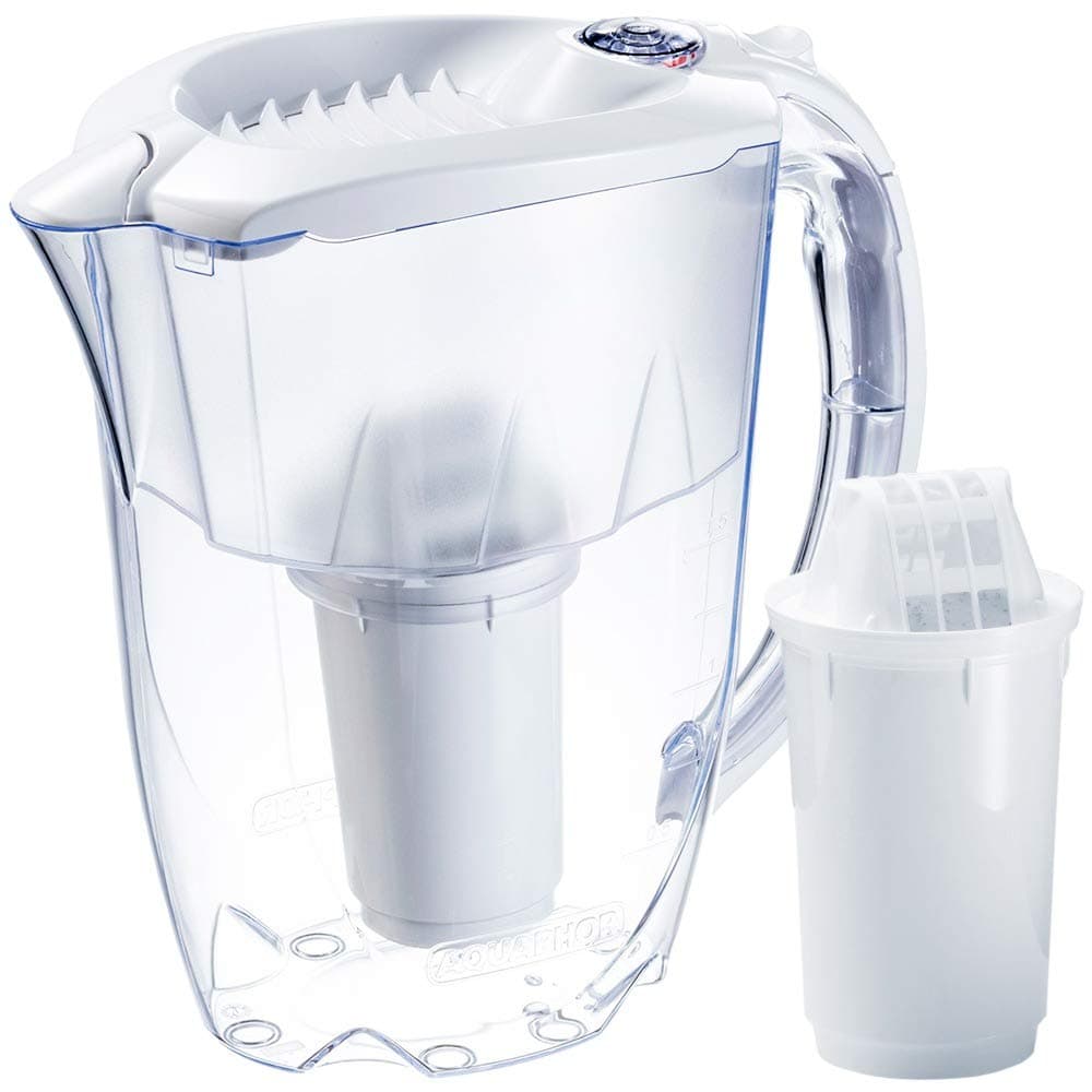 Nakii by Aquaphor Elegant Water Filter Pitcher, Powerful Ion and Aquelen Filtration System, Long Lasting Filter, Filters Chlorine, Lead, Heavy Metal, Remove Lime-scale, Filter Change Indicator, 17 Cup