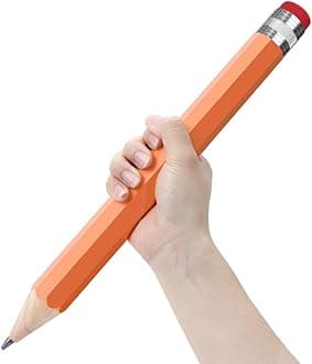 Wooden Jumbo Pencils for Prop/Gifts/Decor - 14 Inch Funny Big Novelty Pencil with Cap(Orange Red) for Schools and Homes