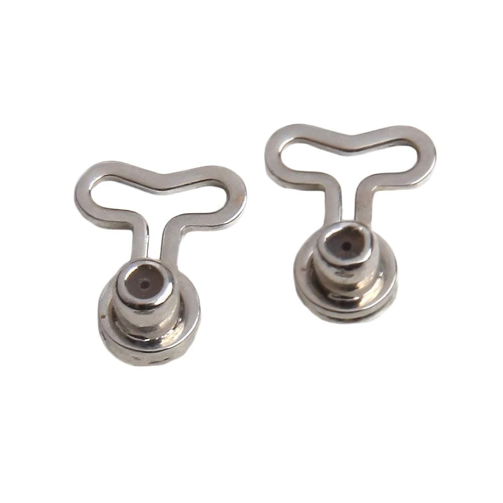 Earrs T-Backs Pierced Ear Lobe Gold or Silver Magic Earring Back Lifts Support Post/Stud (Silver)