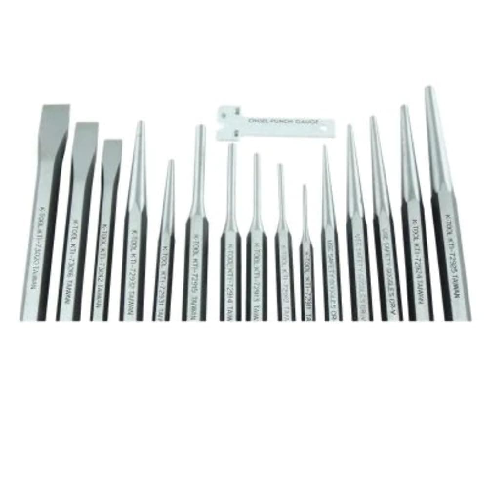 - K Tool International 15 Piece Punch & Chisel Set" Kit Bag (KTI72901K) Category: Punches