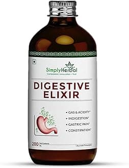 Simply Herbal Ayurvedic Digestive Elixir Syrup Tonic Enriched With 37 Digestion Enzymes Supplement for Gas & Acidity, Constipation, Bloating, and Improve Immune System - Pack of 1 (200ml Each)