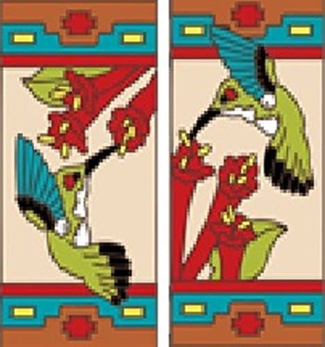 TWO 3" X 6" Ceramic Tile Address House Numbers Southwest Design HUMMINGBIRD LEFT AND RIGHT ENDS
