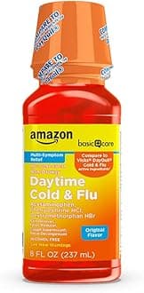 Amazon Basic Care Daytime Cold & Flu Liquid, Orange Flavor, 8 fl oz (Pack of 1)