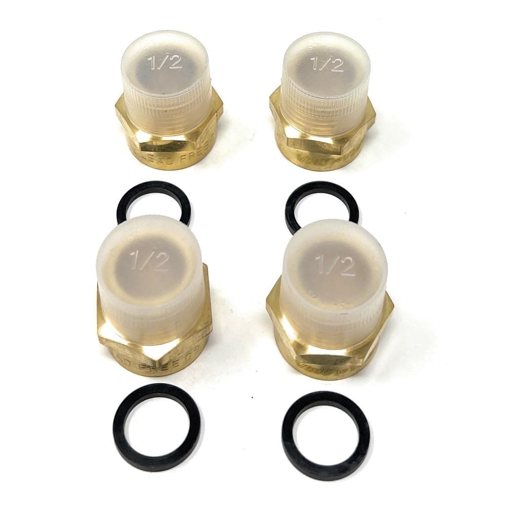 Cascada Showers G Thread (Metric BSPP) Female to NPT Thread Male Pipe Fitting Adapter - Lead-Free (Four 1/2 inch)