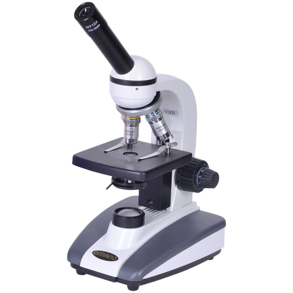 Omano OM136L - 40x-400x - Premium Monocular - Student Compound Microscope - Professional Condenser - LED Illumination