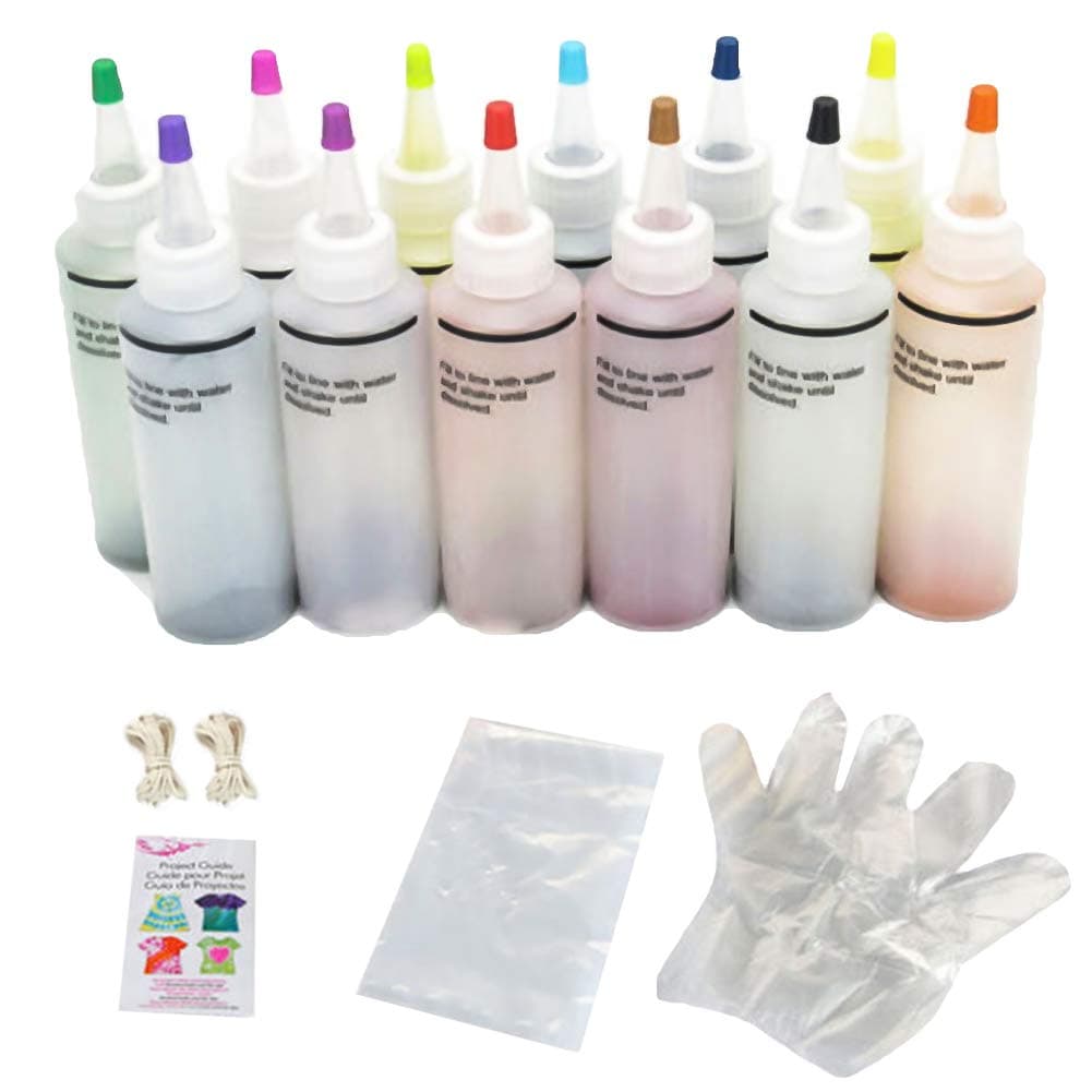 12 Colors Tulip Permanent One Step Tie Dye Set DIY Kits for Fabric Textile Craft Arts Clothes Dyes, Design and Make Your Own Tie Dye Style