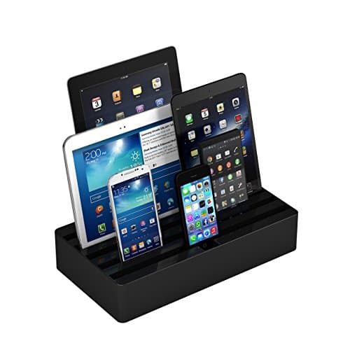 Alldock Universal Charging Station with 6 USB Outlets Large Size in Black