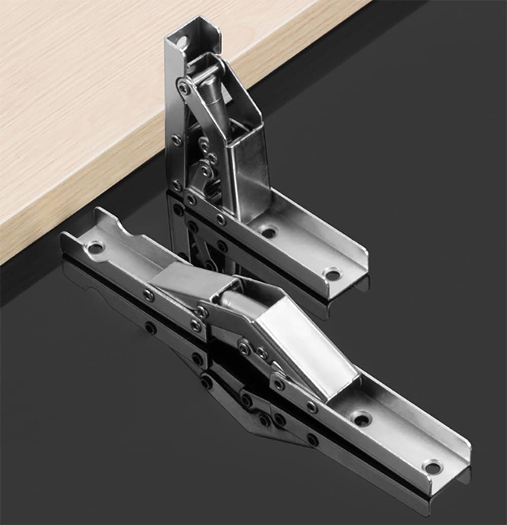 90/180 Degree Folding Hinge, Concealed Cabinet Hinge for Shelf/Table/Furniture, Stainless Steel Cabinet Hardware Hinge (Pack of 2)