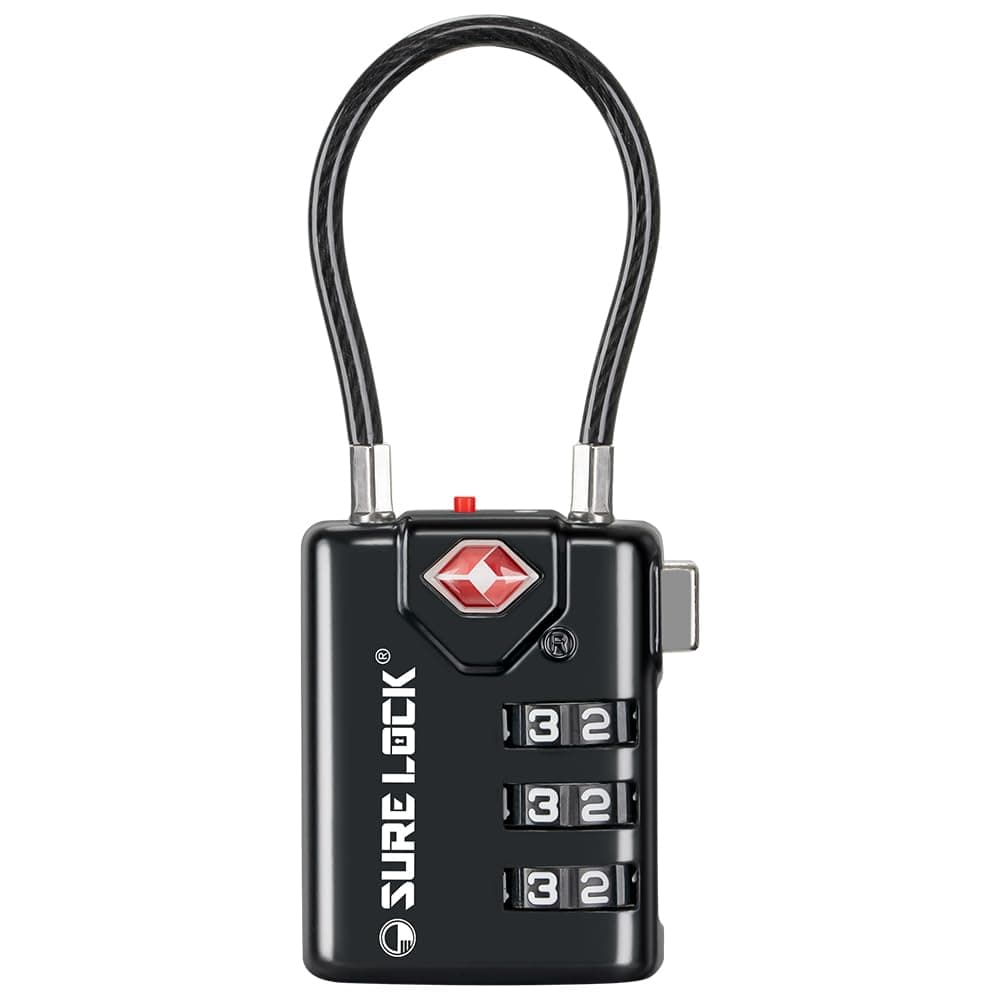 SURE LOCK TSA Compatible Travel Luggage Locks, Inspection Indicator, Easy Read Dials TSA Approved with Zinc Alloy