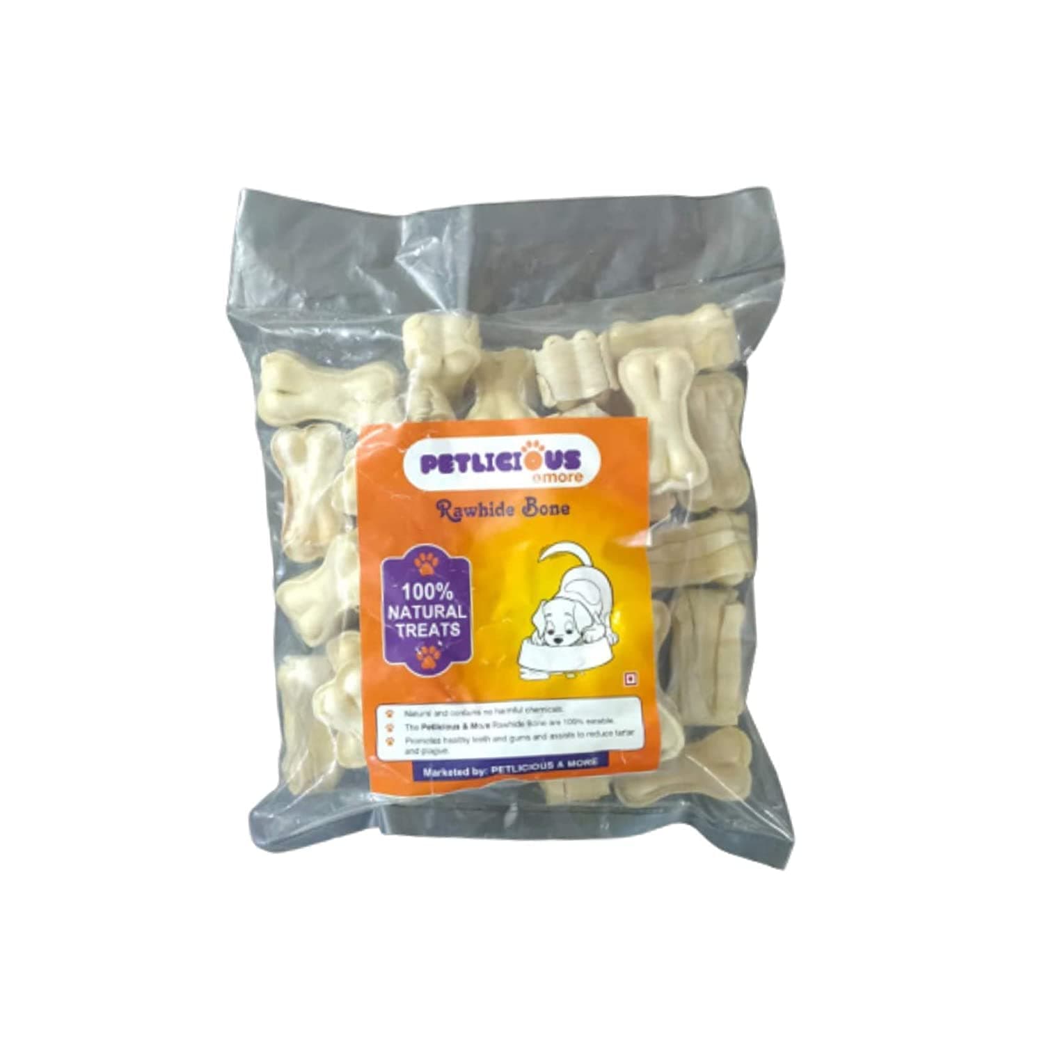 Petlicious & More Rawhide Bones For Dogs 2 Inch Pressed Bones For Dogs Calcium Bone Dog Bones Chew Bones For Puppy Calcium Treat For Dogs Puppy Treat (Pack Of 12).