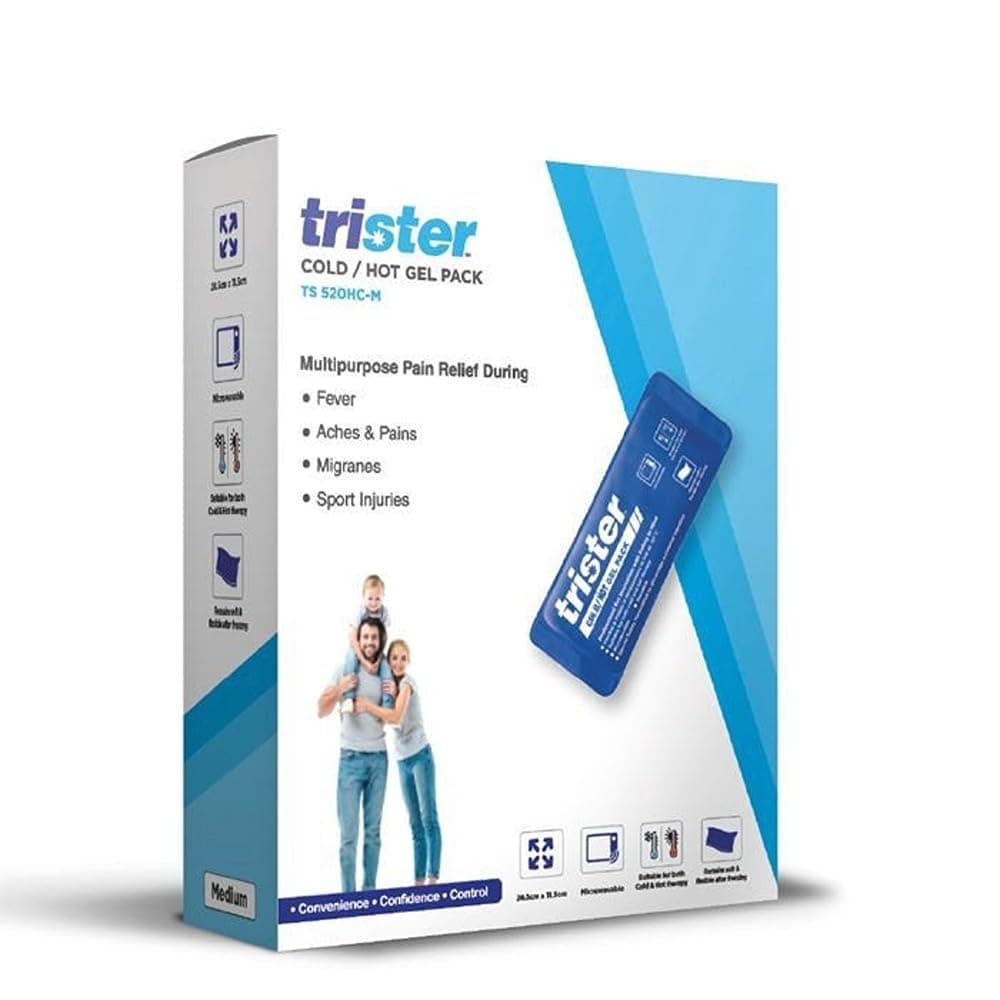 Soft Cold/Hot Gel Pack Medium TS-520HC-M - Microwavable & Freezable Reusable Pain Relief - 28.5x11.5cm - Flexible for Fever, Migraines, Sports Injuries