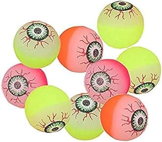 15pcs Halloween Bouncy EyeBalls, Glow in the Dark Bounce Ball Jet Balls Halloween Party Bag Fillers, Halloween Bouncy Balls Candy Eyeballs for Kids Party Bags Halloween Favours