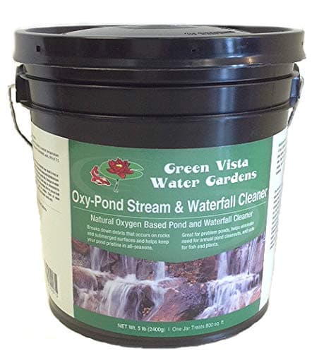 Green Vista Oxy-Pond, Stream and Waterfall Cleaner - 5 Pound Container - Removes Organic Debris and Green Scum from Water and Surfaces - Uses Oxygen's Natural Power - Safe for Koi, Other Fish, Plants