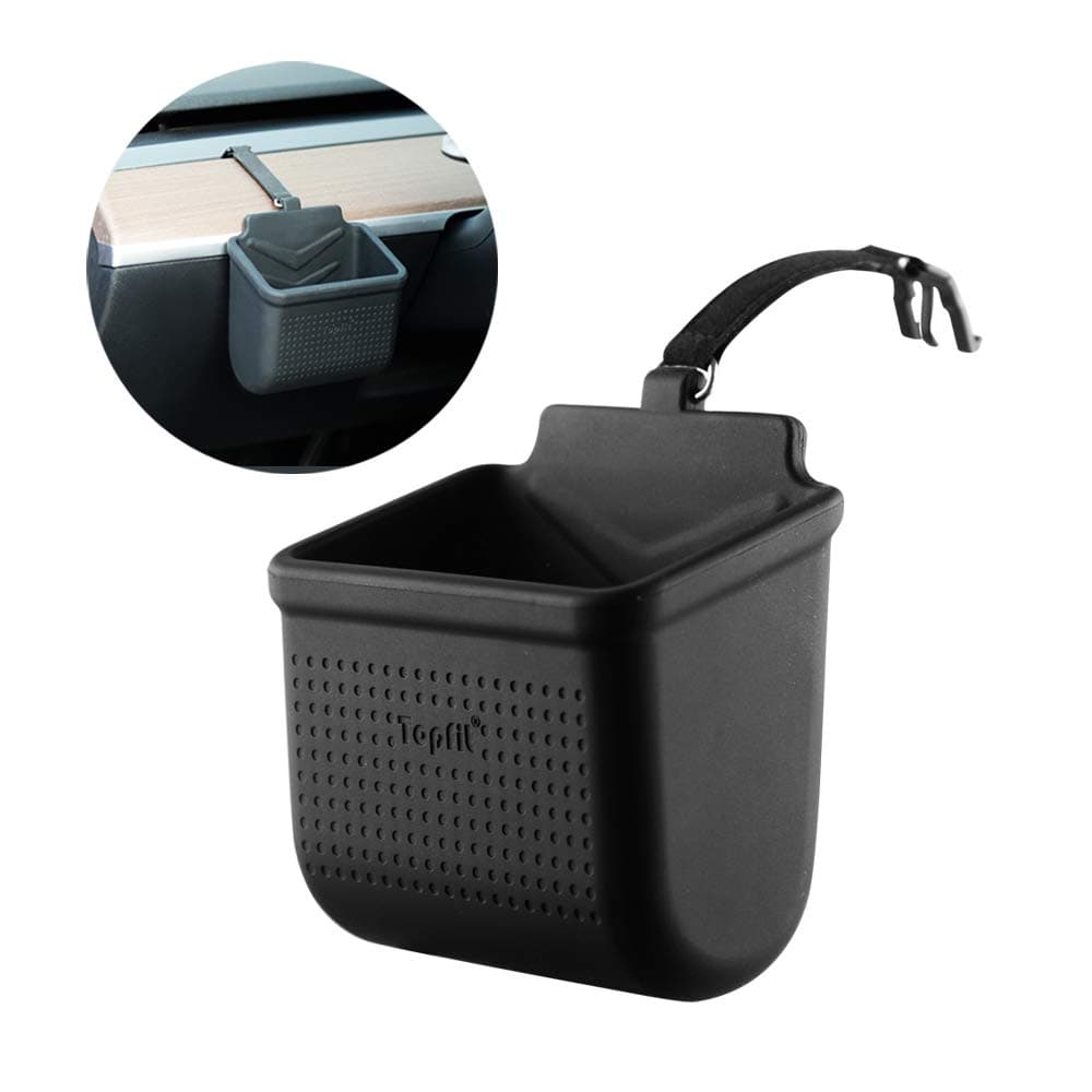 Tesla Mode 3 Model Y Air Vent Organizer Sunglasses Holder Cell Phone Pocket Pouch Bag Box Tidy Storage Coin Key Case with Hook- Black