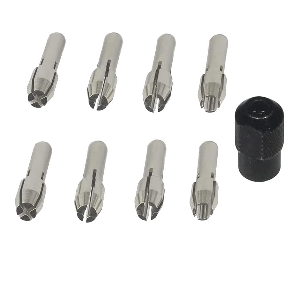 LUO KE9Pcs Quickly Changed Rotary Collet Set Clamping Nut Fits For Dremel