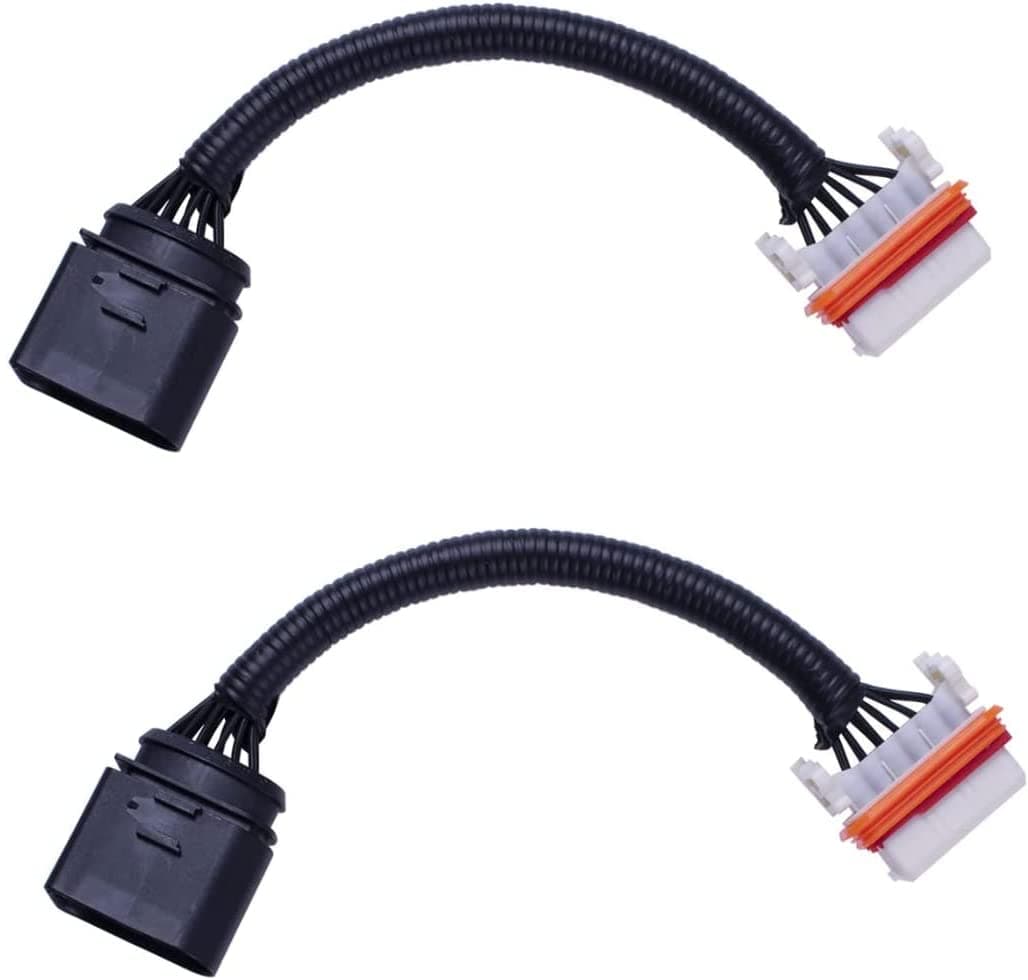 2 X Headlight Wiring Harness Adapters for 2004-2007 Volkswagen Touareg, Copper, PVC