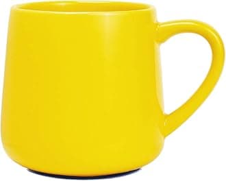 Large Glossy Ceramic Coffee Mug, Yellow Tea Cup for Office and Home, 18 oz, Suitable for Dishwasher and Microwave, 1 Pack (Yellow)