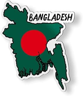 Bangladesh Map with Flag Magnet for Car Fridge Locker Metal Door - 4.5"