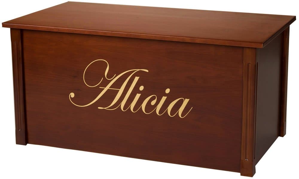 Large Cherry Toy Chest, Personalized Edwardian Font, Custom Options