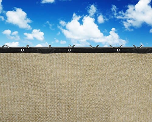 Shatex Pro Security & Privacy Windscreen,Tan, 4' x 50' with Grommets & Zip Ties for Quick Installation,Heavy Duty Shade Mesh Fence for Garden Yard, Construction Site, Deck, Balcony Pool,2PACK