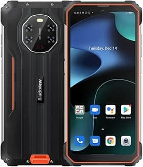 Blackview BV8800 Rugged Phone, IR Night Vision Camera, 8GB+128GB Triple Back Cameras, Waterproof Dustproof Shockproof, 8380mAh Battery, 6.58 inch Android 11.0, 4G(Black) (Orange)