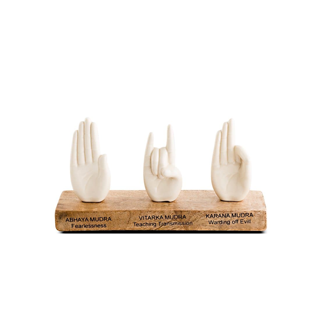 thyme Wooden Buddha Hand - 3 Mudra Set Sculpture