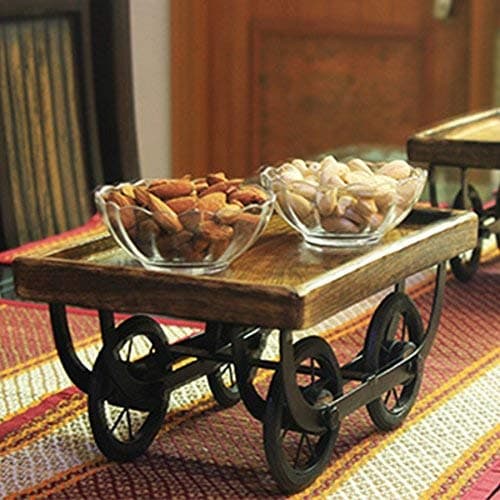 MIB Wood Cart shaped Serving Platter