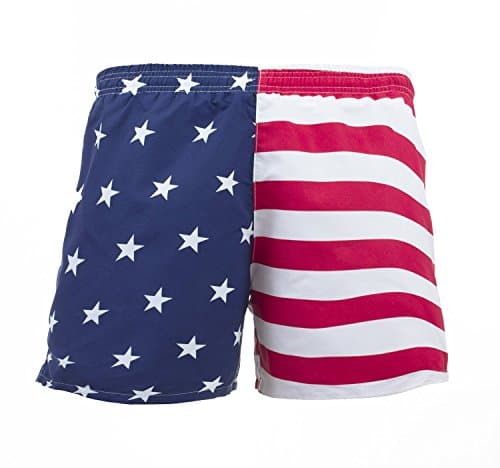 UZZI Men's American Flag Swim Trunks