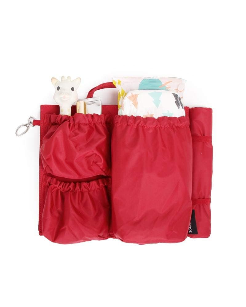 ToteSavvy Mini - Diaper Bag Organizer (Luxe Red, 9.5" x 9" x 5")