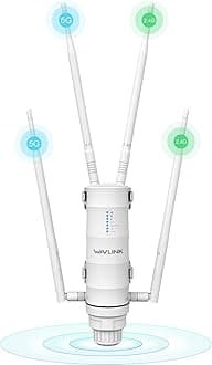 WAVLINK AC1200 Outdoor WiFi Extender, Long Range Dual Band 2.4/5GHz Outdoor WiFi Extender Signal Booster, IP65 Weatherproof Access Point with PoE, Support AP/Repeater/Router Mode for Camping Yard