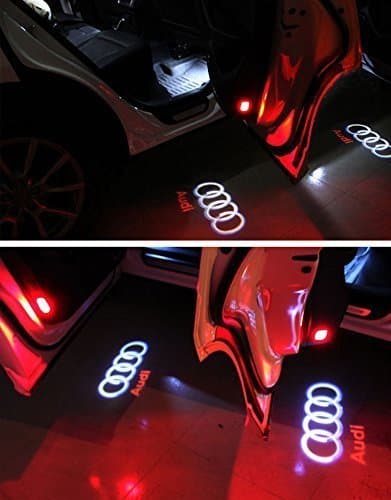 Flyox YBD-02 Car Door LED Lighting Entry Ghost Shadow Projector Welcome Lamp Logo Light for Audi Series (2 Pack)