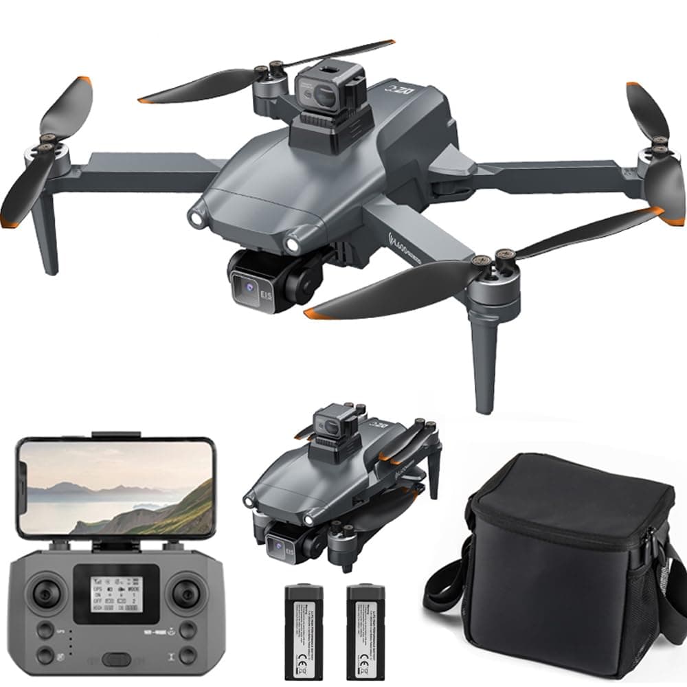 Lozenge L600 PRO Brushless Drone with Camera for Adults 4K GPS Drone 360 °Laser Obstacle Avoidance RC Quadcopter Helicopter Dual Cameras with Backpack (2 Battery)