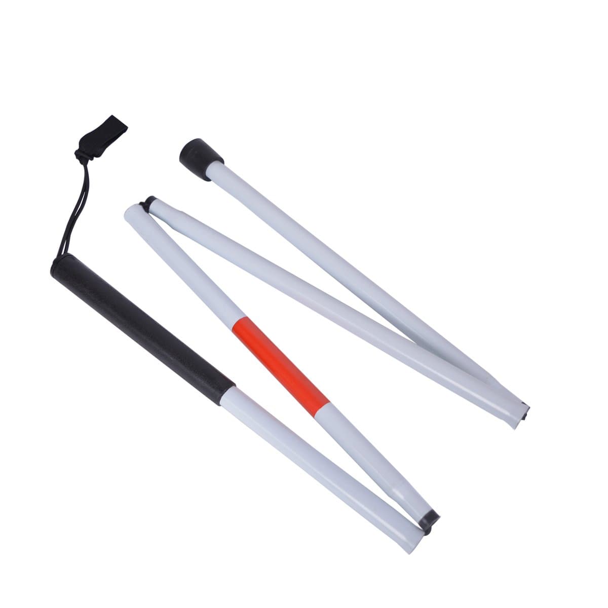 Baitaihem (Style A) - Folding Blind Cane Reflective Red Folding Walking Stick for Vision Impaired and Blind People